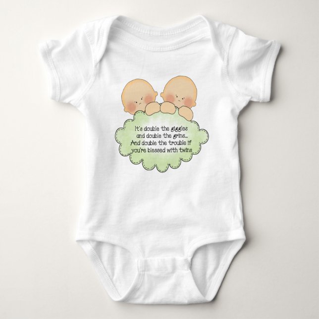 Body Para Bebê O bebê gêmeo poen o bodysuit unisex (Frente)