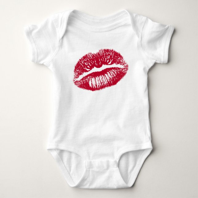 Body Para Bebê O Beijo, Lábios Vermelhos (Frente)