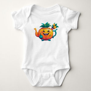 Body Para Bebê O bule de abacaxi feliz e própero