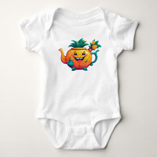 Body Para Bebê O bule de abacaxi feliz e própero
