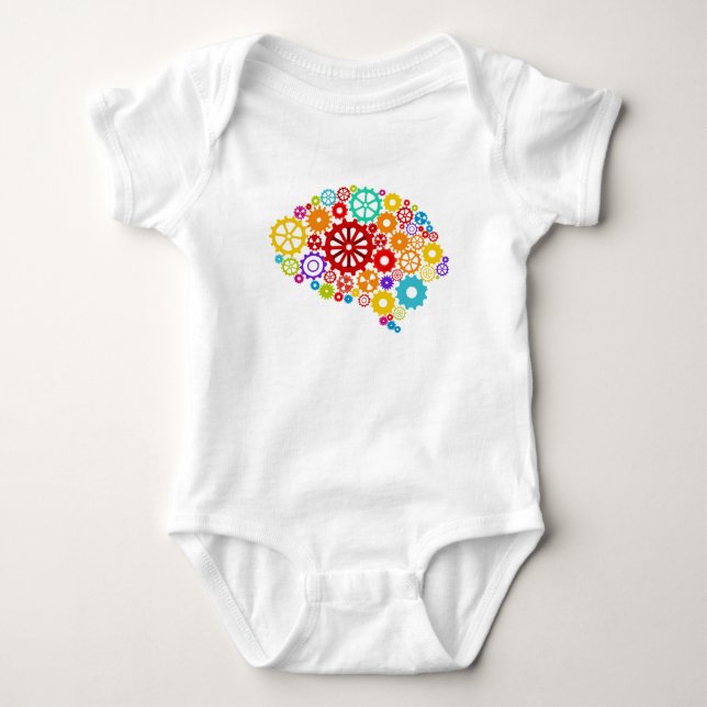 Body Para Bebê O cérebro alinha o t-shirt (Frente)