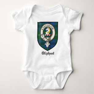 Body Para Bebê O clã de Oliphant Crest o Tartan do crachá