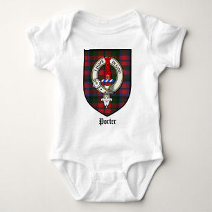 Body Para Bebê O clã do porteiro Crest o Tartan do crachá