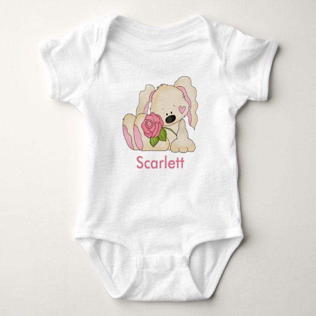 Body Para Bebê O coelho personalizado de Scarlett (Frente)