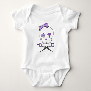 Body Para Bebê O crânio do cabeleireiro & Scissor Crossbones -