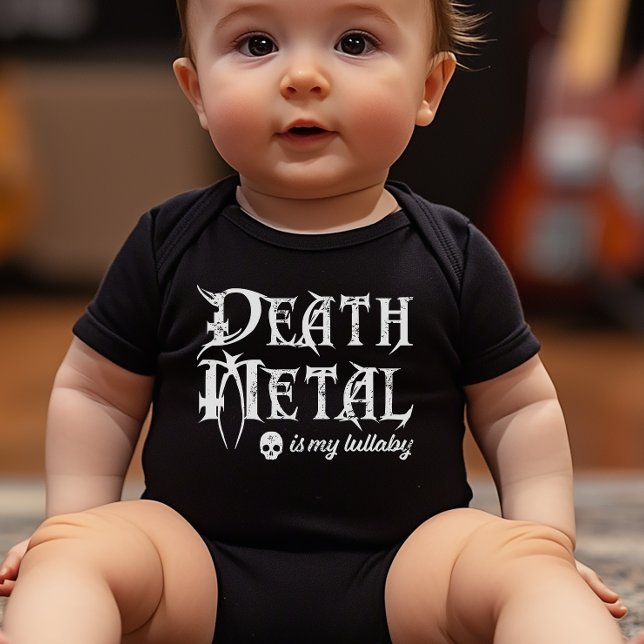Body Para Bebê O Death Metal é o Meu Lullaby (The ideal cheeky baby shower gift for parents that love their metal.)