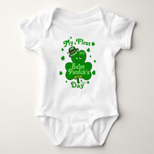Body Para Bebê O dia de primeiro St Patrick do bebê feito sob