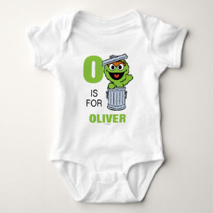 Body Para Bebê O é para Oscar o Grouch Adicione seu nome