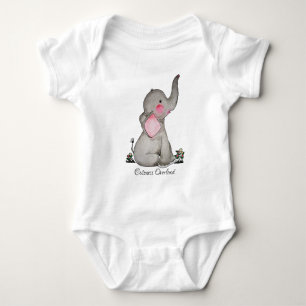 Body Para Bebê O elefante bonito do bebê da aguarela com cora &