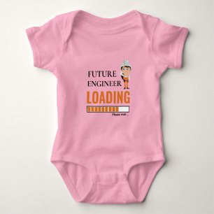 Body Para Bebê O Engenheiro Futuro Carregando Rosa Torna-O Engraç