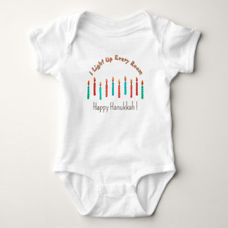 Body Para Bebê O Feliz Hanukkah do Bebê velas lindas