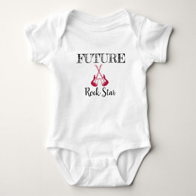 Body Para Bebê O Futuro do Rochedo e Roll Bebê Roupa (Frente)