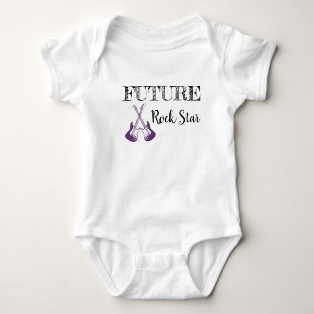Body Para Bebê O Futuro do Rochedo e Roll Bebê Roupa (Frente)