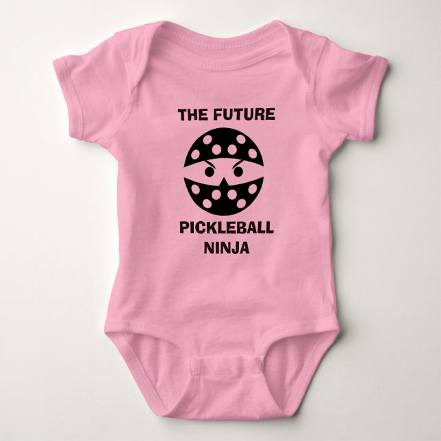 Body Para Bebê O futuro Pickleball Ninja, presente bonito para o  (Frente)