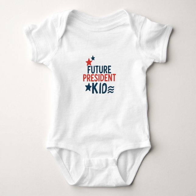 Body Para Bebê O futuro Presidente Kid - Tipografia Patriótica Ne (Frente)