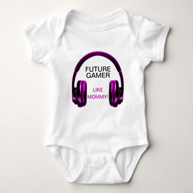 Body Para Bebê O Gamer futuro gosta de mamães! (Frente)