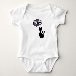 Body Para Bebê O gato preto mia a fantasia de halloween