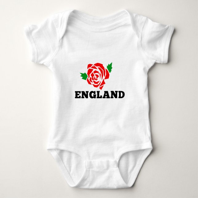Body Para Bebê O inglês de Inglaterra do rugby aumentou (Frente)