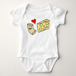 Body Para Bebê O Mac ama o queijo, macarrão bonito engraçado +