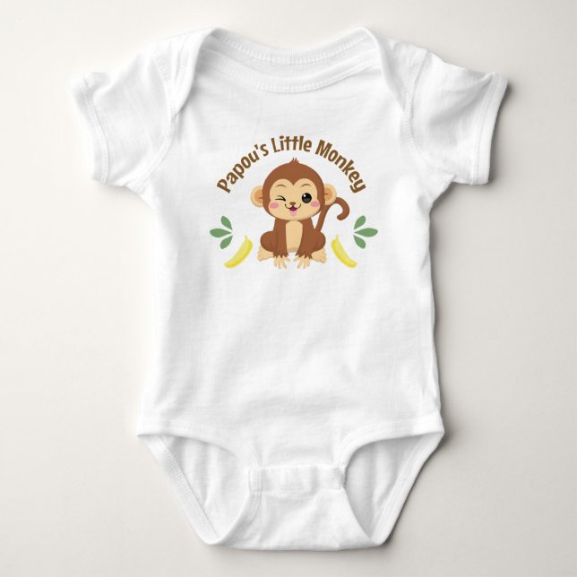 Body Para Bebê O Macaquinho do Papou (Frente)
