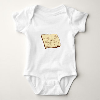 Body Para Bebê O mapa da fuga com X marca o Woodcut do ponto