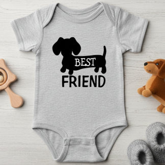 Body Para Bebê O Melhor Amigo Dachshund Uma Peça De Bebê Unisex