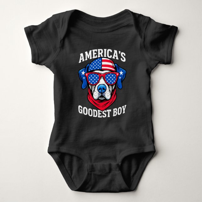 Body Para Bebê O Melhor Menino Cachorro da América (Frente)
