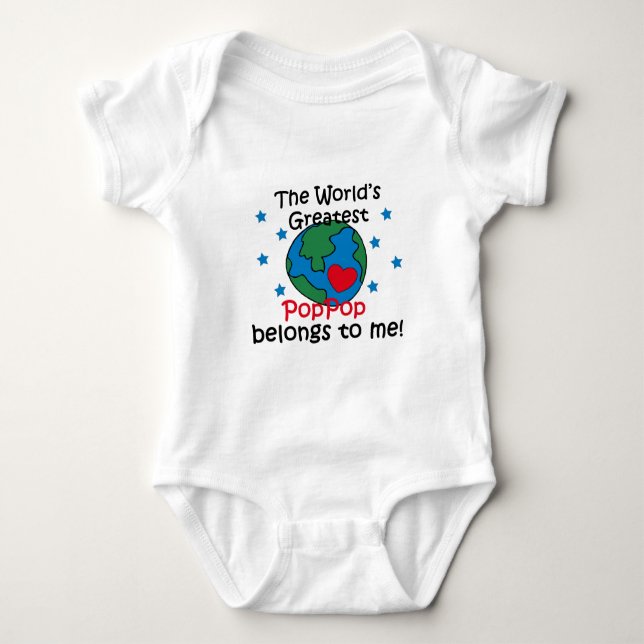 Body Para Bebê O melhor PopPop pertence-me (Frente)