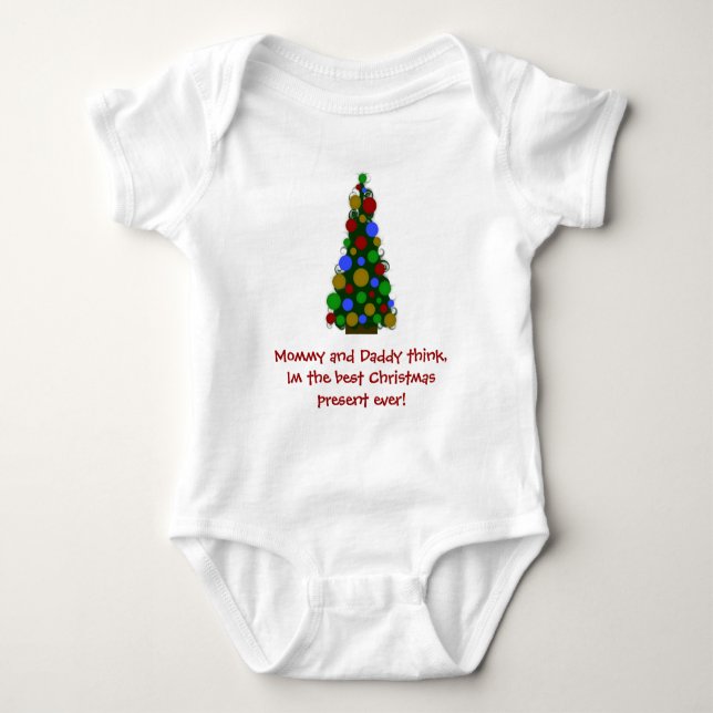 Body Para Bebê O melhor presente de Natal nunca (Frente)