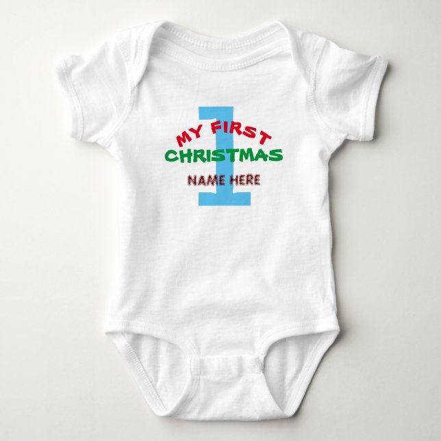 BODY PARA BEBÊ O MEU PRIMEIRO BEBÊ DE NATAL PERSONALIZADO (Frente)