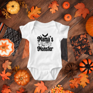 Body Para Bebê O monstro da mãe, Design de Dia das Bruxas da Famí