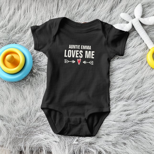 Body Para Bebê O Nome da Tia Me Ama (Auntie Name Loves Me Baby Bodysuit)