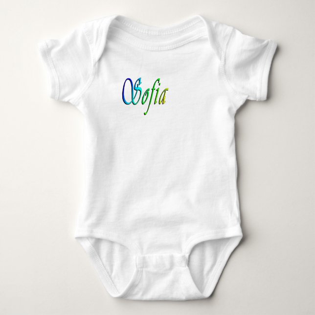 Body Para Bebê O nome Sofia em Cor, (Frente)
