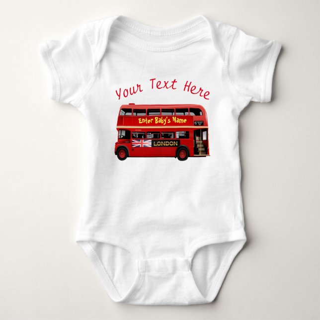 Body Para Bebê O ônibus vermelho de Londres (Frente)