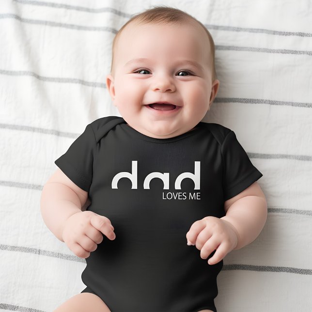 Body Para Bebê O Pai simples moderno me ama (dad loves me baby bodysuit)