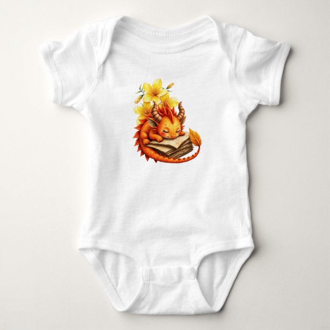 Body Para Bebê O Pequeno Dragão Místico.  (Frente)
