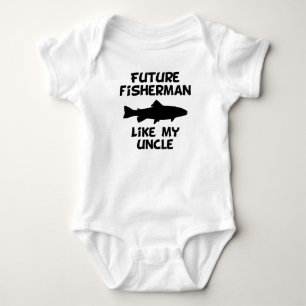 Body Para Bebê O pescador futuro gosta de meu tio
