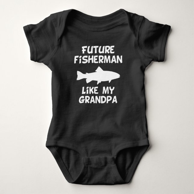 Body Para Bebê O pescador futuro gosta de meu vovô (Frente)