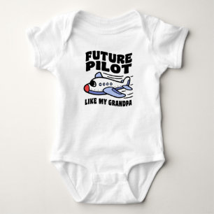 Body Para Bebê O piloto futuro gosta de meu vovô