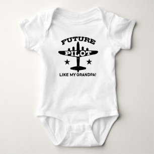 Body Para Bebê O piloto futuro gosta de meu vovô