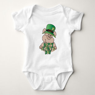 Body Para Bebê O porco verde do dia feliz de St Patrick!