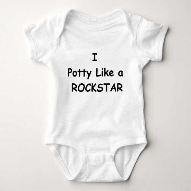 Body Para Bebê O Potty gosta de um Rockstar (Frente)