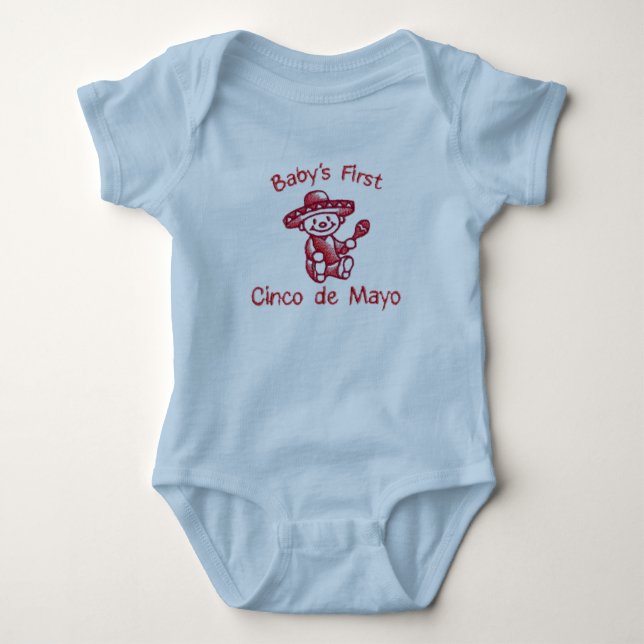 Body Para Bebê O primeiro Cinco de Mayo do bebê (Frente)