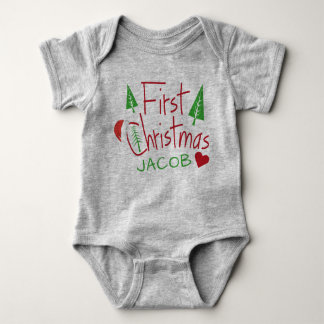 Body Para Bebê O Primeiro Natal do Bebê Personalizado