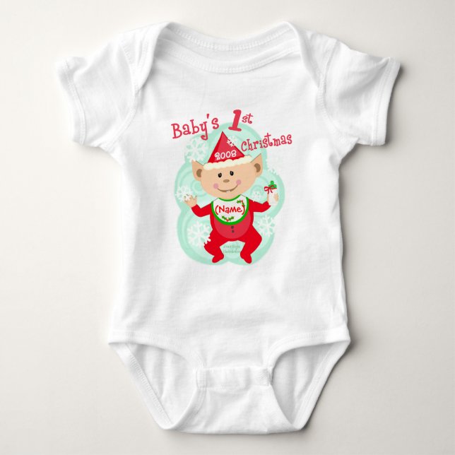 Body Para Bebê O primeiro Natal do bebê personalizado (Frente)