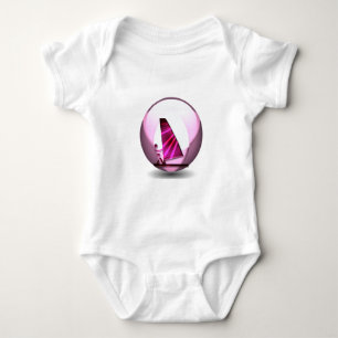 Body Para Bebê O rosa Windsurf t-shirt do bebê do design