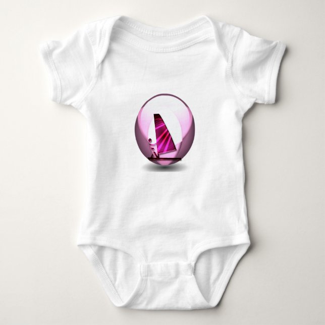 Body Para Bebê O rosa Windsurf t-shirt do bebê do design (Frente)