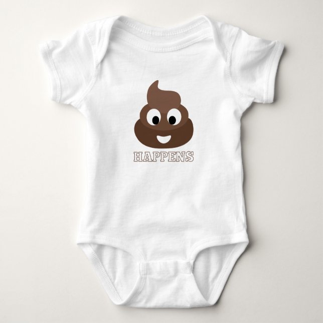 Body Para Bebê O tombadilho acontece Bodysuit do bebê de Emoji (Frente)