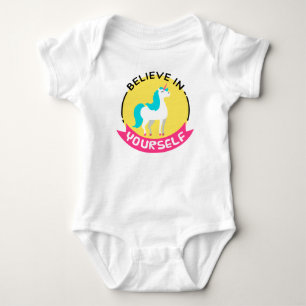 Body Para Bebê O unicórnio "acredita em o senhor mesmo" o desenh