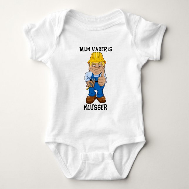 Body Para Bebê O vader de Mijn é klusser (Frente)